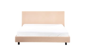 Säng med lamellram Albi - Beige, svart/Bouclé, 160x200 cm - Möbler - Säng - Sängram & sängstomme