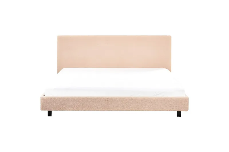Säng med lamellram Albi - Beige, svart/Bouclé, 180x200 cm - Möbler - Säng - Sängram & sängstomme