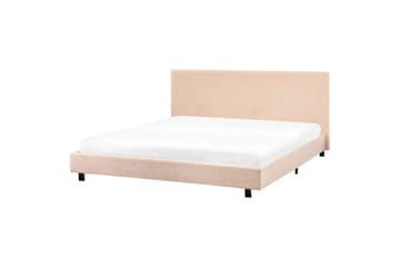 Säng med lamellram Albi - Beige, svart/Bouclé, 180x200 cm - Möbler - Säng - Sängram & sängstomme