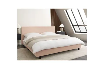 Säng med lamellram Albi - Beige, svart/Bouclé, 180x200 cm - Möbler - Säng - Sängram & sängstomme