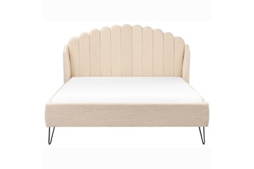 Säng med lamellram Ambillou - Beige, svart, 140x200 cm - Möbler - Säng - Sängram & sängstomme