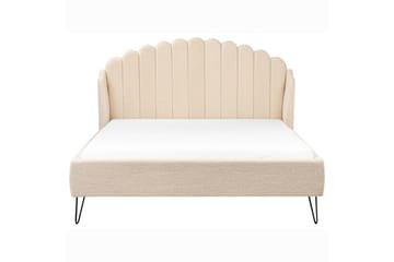 Säng med lamellram Ambillou - Beige, svart, 140x200 cm - Möbler - Säng - Sängram & sängstomme