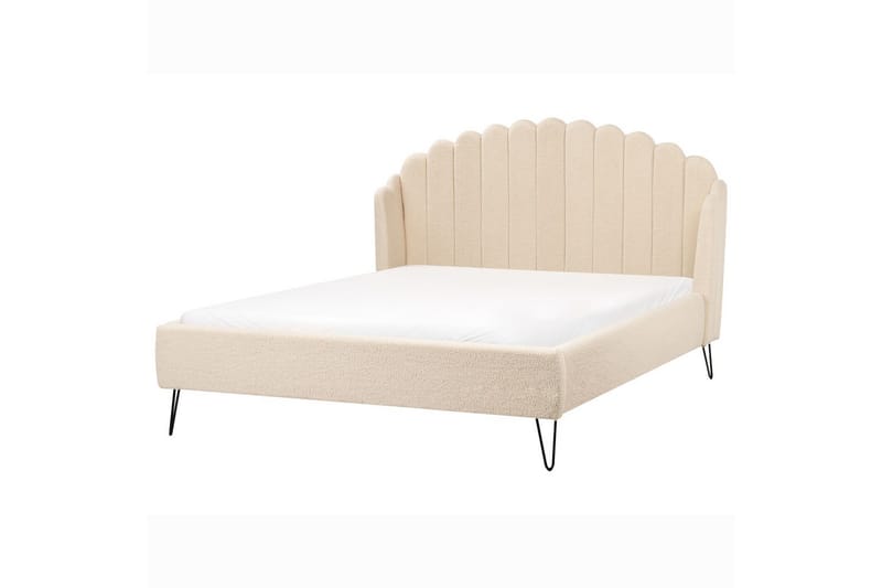 Säng med lamellram Ambillou - Beige, svart, 140x200 cm - Möbler - Säng - Sängram & sängstomme