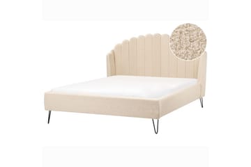 S äng med lamellram Ambillou - Beige, svart, 160x200 cm - Möbler - Säng - Sängram & sängstomme