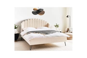 Säng med lamellram Ambillou - Beige, svart, 160x200 cm - Möbler - Säng - Sängram & sängstomme