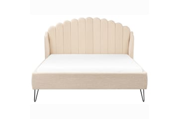 Säng med lamellram Ambillou - Beige, svart, 160x200 cm - Möbler - Säng - Sängram & sängstomme