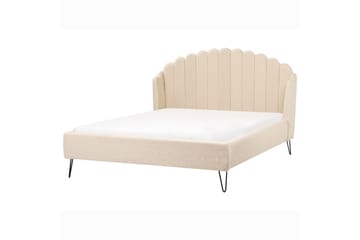 Säng med lamellram Ambillou - Beige, svart, 160x200 cm - Möbler - Säng - Sängram & sängstomme