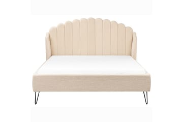 Säng med lamellram Ambillou - Beige, svart, 160x200 cm - Möbler - Säng - Sängram & sängstomme