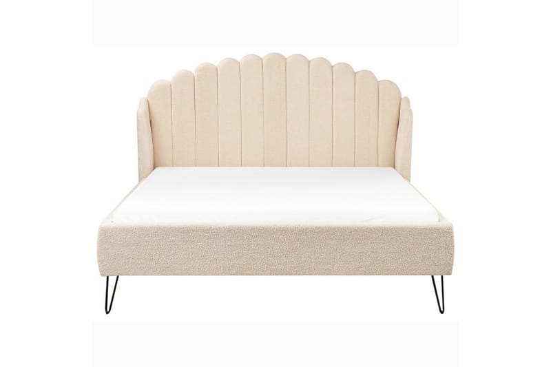 Säng med lamellram Ambillou - Beige, svart, 160x200 cm - Möbler - Säng - Sängram & sängstomme