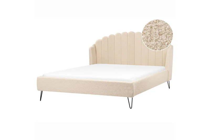 Säng med lamellram Ambillou - Beige, svart, 180x200 cm - Möbler - Säng - Sängram & sängstomme