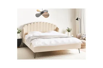 Säng med lamellram Ambillou - Beige, svart, 180x200 cm - Möbler - Säng - Sängram & sängstomme