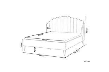 Säng med lamellram Ambillou - Beige, svart, 180x200 cm - Möbler - Säng - Sängram & sängstomme