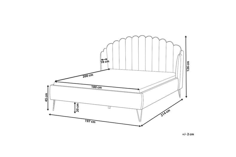Säng med lamellram Ambillou - Beige, svart, 180x200 cm - Möbler - Säng - Sängram & sängstomme