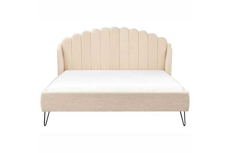 Säng med lamellram Ambillou - Beige, svart, 180x200 cm - Möbler - Säng - Sängram & sängstomme