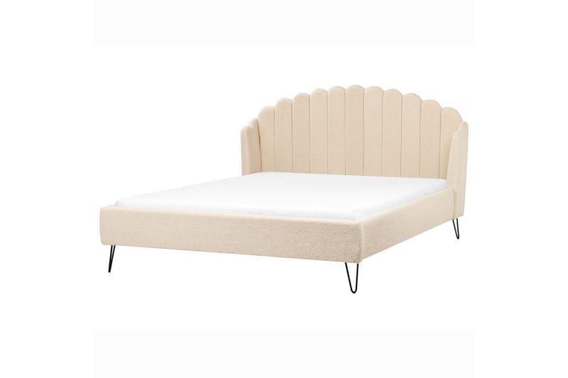 Säng med lamellram Ambillou - Beige, svart, 180x200 cm - Möbler - Säng - Sängram & sängstomme