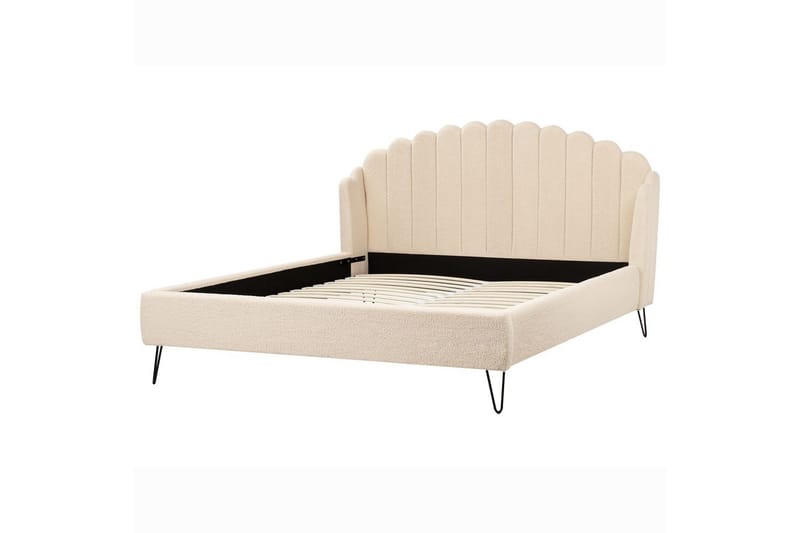 Säng med lamellram Ambillou, Beige, svart, 180x200 cm