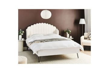 Säng med lamellram Ambillou - Vit, Svart, 140x200 cm - Möbler - Säng - Sängram & sängstomme