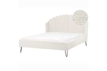 Säng med lamellram Ambillou - Vit, Svart, 140x200 cm - Möbler - Säng - Sängram & sängstomme