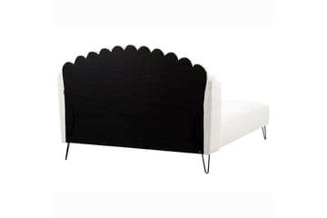 Säng med lamellram Ambillou - Vit, Svart, 160x200 cm - Möbler - Säng - Sängram & sängstomme