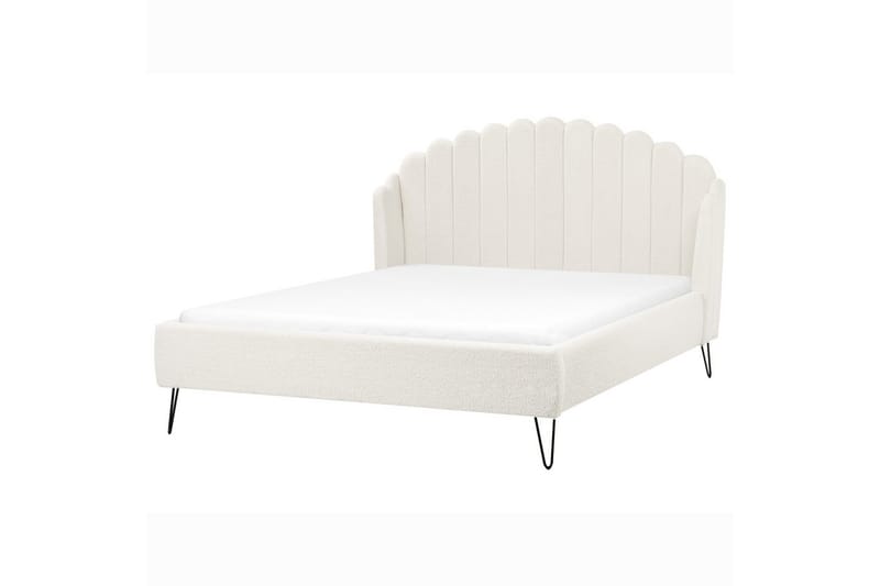 Säng med lamellram Ambillou - Vit, Svart, 160x200 cm - Möbler - Säng - Sängram & sängstomme