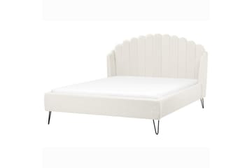 Säng med lamellram Ambillou - Vit, Svart, 160x200 cm - Möbler - Säng - Sängram & sängstomme