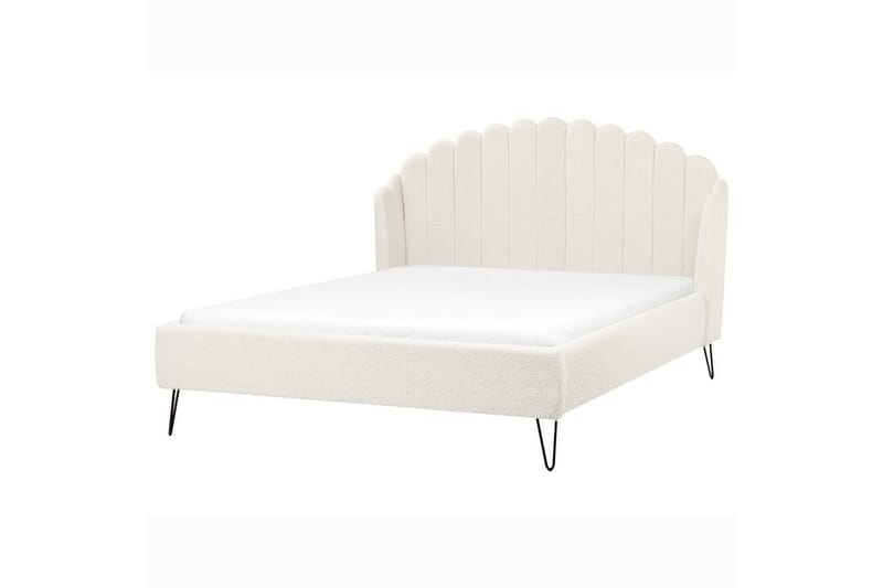 Säng med lamellram Ambillou - Vit, Svart, 160x200 cm - Möbler - Säng - Sängram & sängstomme