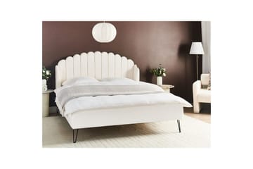 Säng med lamellram Ambillou - Vit, Svart, 160x200 cm - Möbler - Säng - Sängram & sängstomme