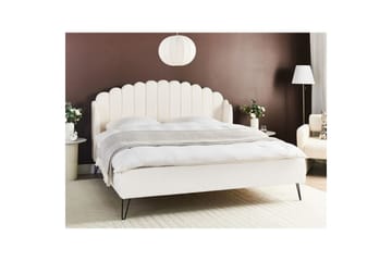 Säng med lamellram Ambillou - Vit, Svart, 180x200 cm - Möbler - Säng - Sängram & sängstomme