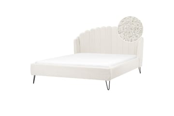 Säng med lamellram Ambillou - Vit, Svart, 180x200 cm - Möbler - Säng - Sängram & sängstomme