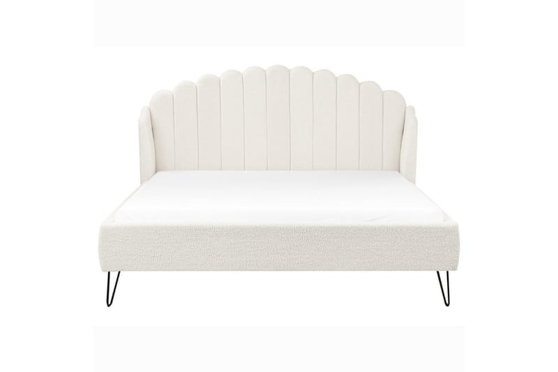 Säng med lamellram Ambillou - Vit, Svart, 180x200 cm - Möbler - Säng - Sängram & sängstomme