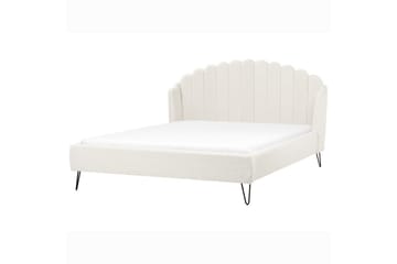 Säng med lamellram Ambillou - Vit, Svart, 180x200 cm - Möbler - Säng - Sängram & sängstomme