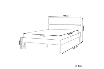 Säng med lamellram Boisset - Brun/Gummiträ, 160x200 cm - Möbler - Säng - Sängram & sängstomme