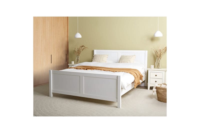 Säng med lamellram Champagnat - Vit, 160x200 cm - Möbler - Säng - Sängram & sängstomme