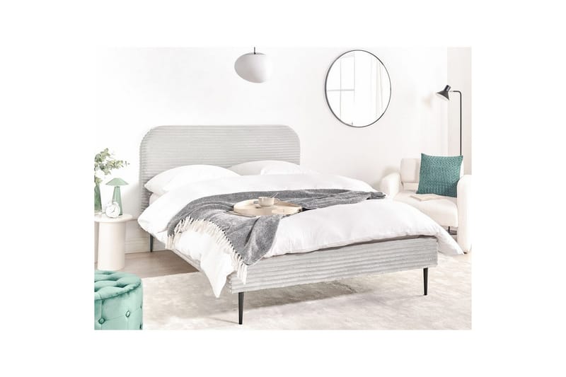 Säng med lamellram Flayat - Grå, svart, 140x200 cm - Möbler - Säng - Sängram & sängstomme