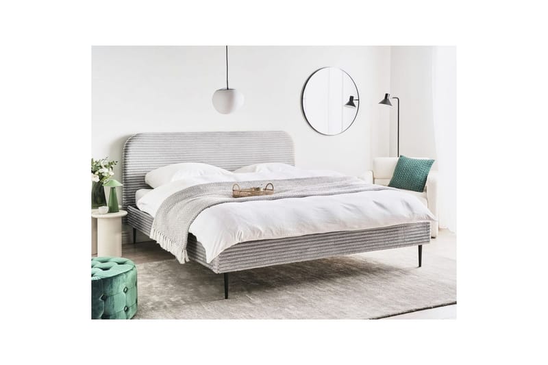 Säng med lamellram Flayat - Grå, svart, 180x200 cm - Möbler - Säng - Sängram & sängstomme