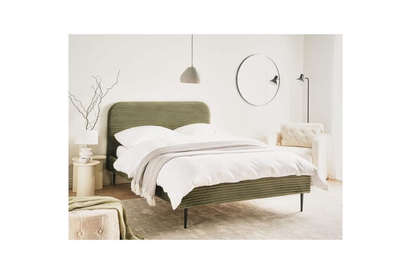Säng med lamellram Flayat - Grön, Svart, 140x200 cm - Möbler - Säng - Sängram & sängstomme