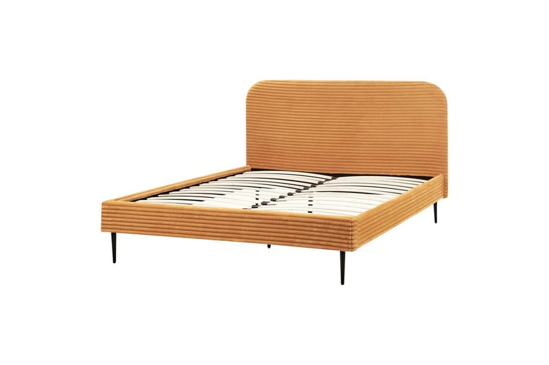 Säng med lamellram Flayat - Orange, svart, 160x200 cm - Möbler - Säng - Sängram & sängstomme