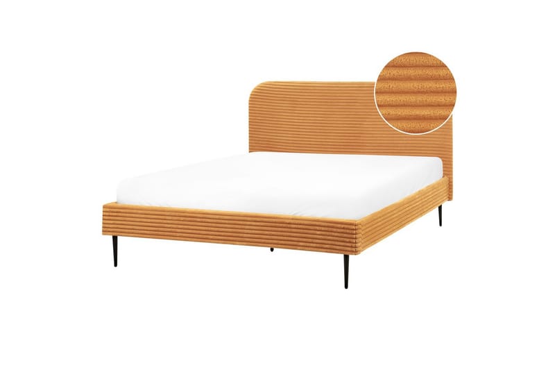 Säng med lamellram Flayat - Orange, svart, 160x200 cm - Möbler - Säng - Sängram & sängstomme