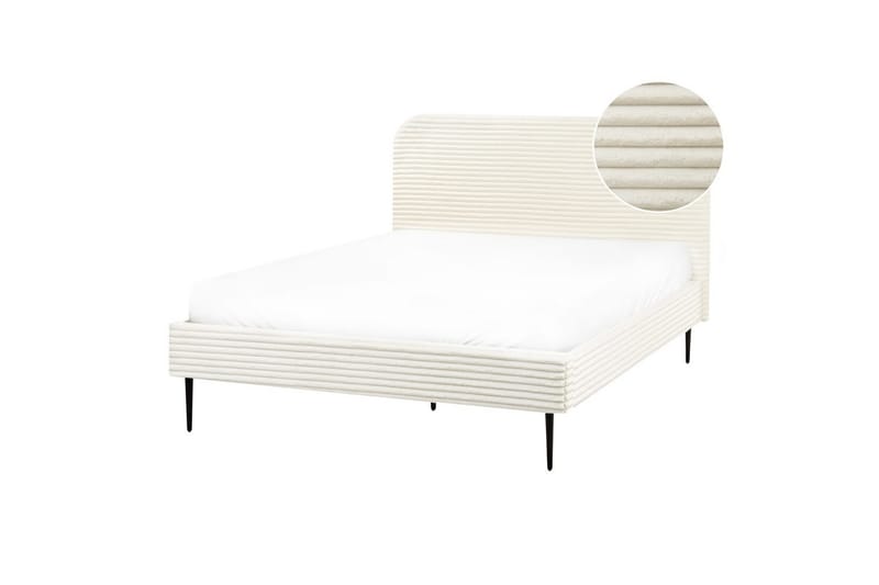 Säng med lamellram Flayat - Vit, Svart, 140x200 cm - Möbler - Säng - Sängram & sängstomme