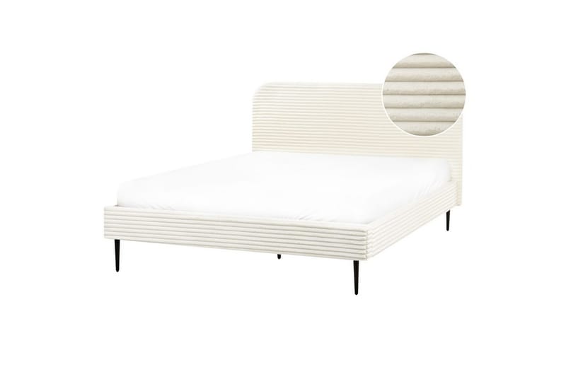 Säng med lamellram Flayat - Vit, Svart, 160x200 cm - Möbler - Säng - Sängram & sängstomme