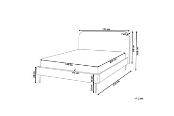 Säng med lamellram Flayat - Vit, Svart, 160x200 cm - Möbler - Säng - Sängram & sängstomme