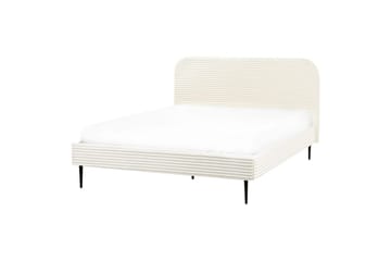 Säng med lamellram Flayat - Vit, Svart, 160x200 cm - Möbler - Säng - Sängram & sängstomme