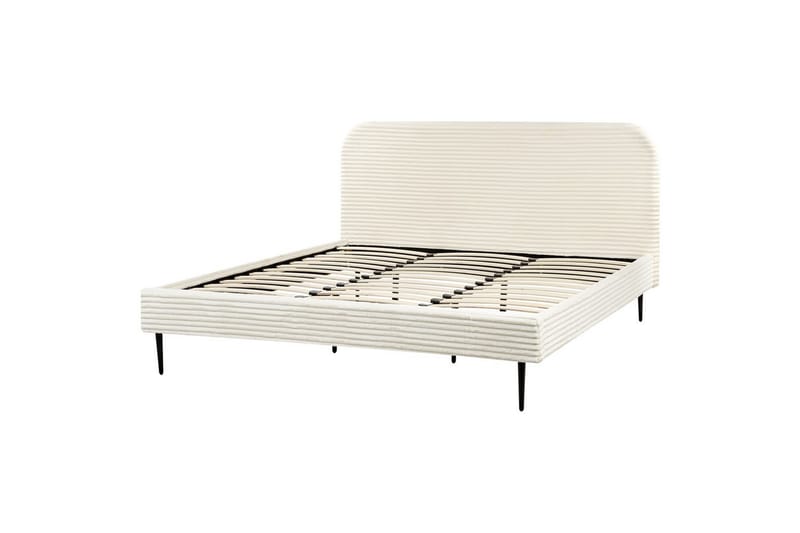 Säng med lamellram Flayat - Vit, Svart, 180x200 cm - Möbler - Säng - Sängram & sängstomme