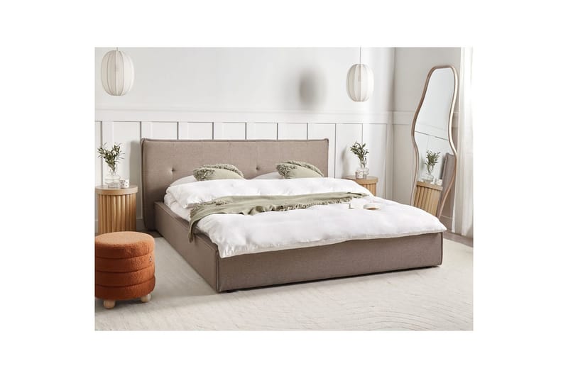 Säng med lamellram Lestre - Taupe, svart, 180x200 cm - Möbler - Säng - Sängram & sängstomme