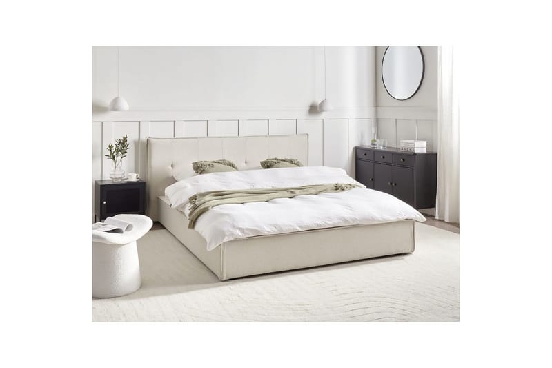 Säng med lamellram Lestre - Vit, Svart, 160x200 cm - Möbler - Säng - Sängram & sängstomme