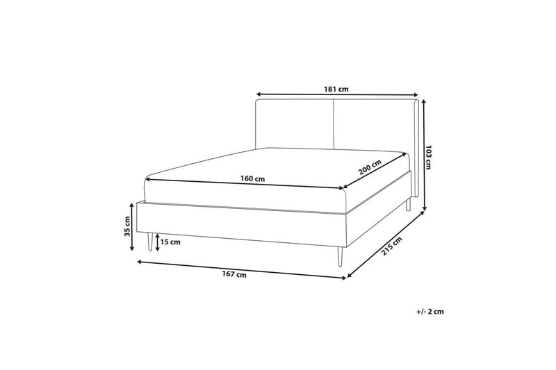 Säng med lamellram Limanton - Beige, ljust trä, svart/Bouclé, 160x200 cm - Möbler - Säng - Sängram & sängstomme