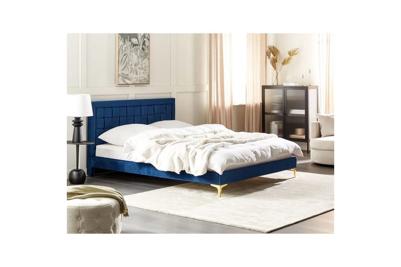 Säng med lamellram Limoux - Blå, 160x200 cm - Möbler - Säng - Sängram & sängstomme