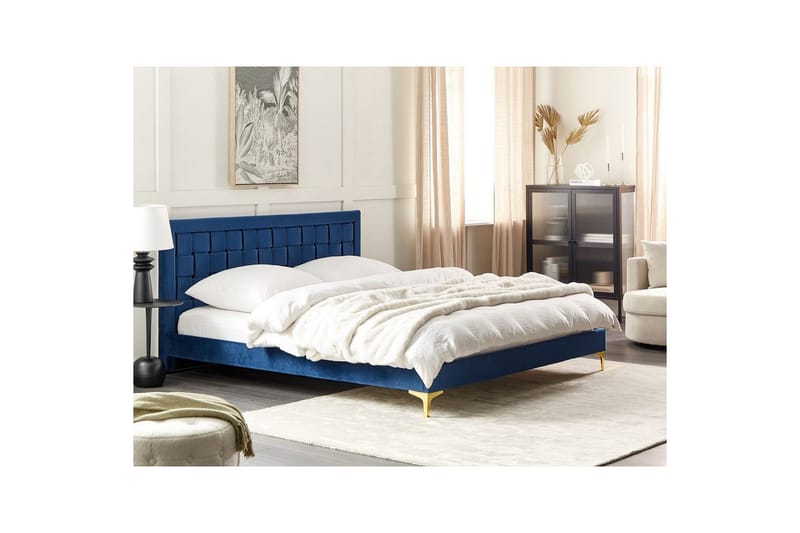 Säng med lamellram Limoux - Blå, 180x200 cm - Möbler - Säng - Sängram & sängstomme