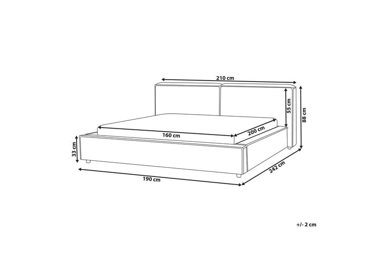 Säng med lamellram Linards - Beige/Manchestertyg, 160x200 cm - Möbler - Säng - Sängram & sängstomme