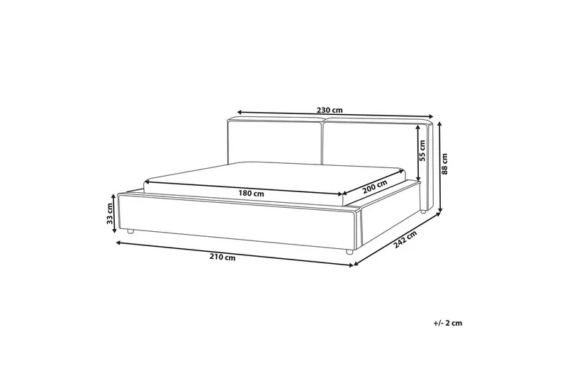 Säng med lamellram Linards - Beige/Manchestertyg, 180x200 cm - Möbler - Säng - Sängram & sängstomme